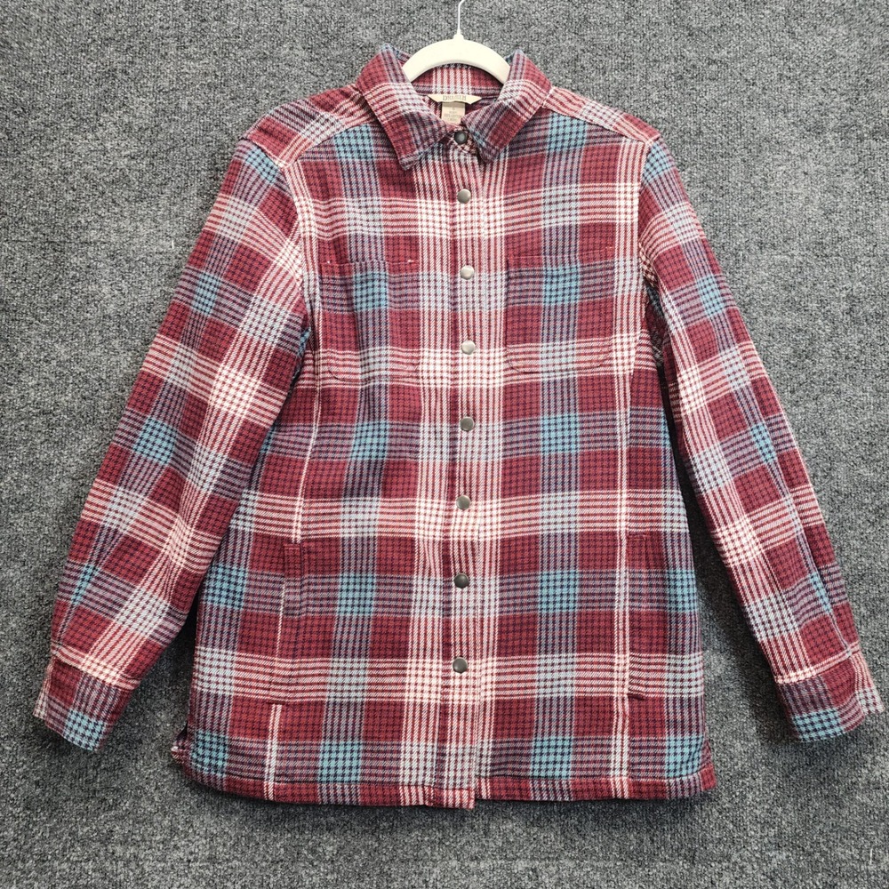 Duluth Trading Co Womens Quilted Plaid Flannel Shirt Jacket Workwear Gorpcore S